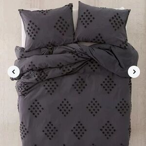 Urban Outfitters Tufted Geo Duvet Cover In Charcoal